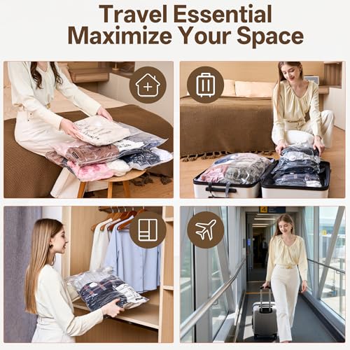 Vacuum Storage Bag with Rechargeable Cordless Pump, 15 Pack Vacuum Seal Space Saver Bags for Clothing Clothes Travel Home - size: 15 Bags with Cordless Pump