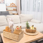 VATIMA Hyacinth Large Wicker Basket 15.5x10.8x6.2" - Rectangular, Wooden Handles, Shelf Organizer - color: Water Hyacinth, size: Large (15.5"L x 10.8"W x 6.2"H)