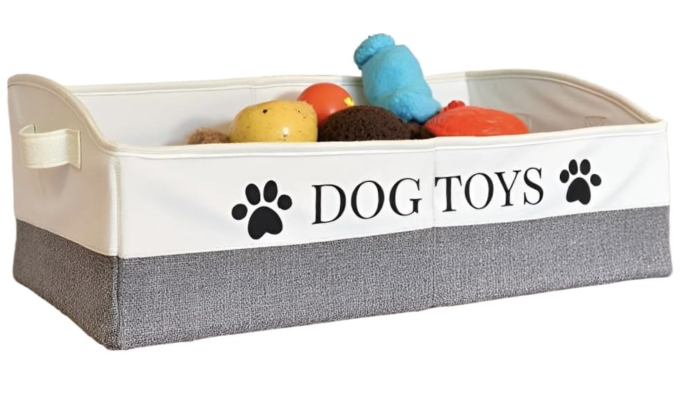 Large Dog Toy Storage Bin Sturdy and Foldable Toy Basket