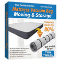 Storage Logic Foam Mattress Vacuum Bag with 4 Adjustable Packing Straps for Moving, Storage, Shipping, Vacuum Seal Mattress Bag with Packaging Straps (Twin/Twin XL) - size: Twin/Twin-XL