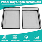 Wire Mesh Letter Trays Paper Tray Desk File Organizer, 2 Pack Stackable Metal Front-Load Documents Tray for Office Supplies File (Lengthways)