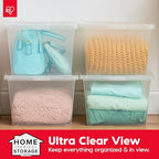 IRIS USA 4-Pack Storage Bins with Lids, 25 Quart, Clear Stackable Containers Box Organize Shoes Closet Shelves Clothes Blankets Towels - BPA-Free Plastic - size: 25 Qt, style: 4 Pack