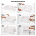 Folding Wardrobe Storage Box 4-Pack Plastic Drawer Organizer Stackable Shelf Baskets Cloth Closet Containers Bin Cubes,Home Office Bedroom Laundry Fold Pull Out Dividers for Clothes,Toys White