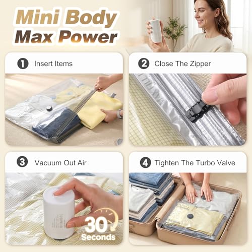 Vacuum Seal Bags for Clothing Travel with Rechargeable Electric Pump, Space Saver Vacuum Storage Bags Travel, Reusable Compression Bags for Luggage Home (14pcs Checkered) - color: 14pcs Checkered