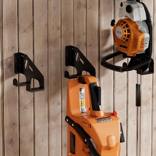 XZHXFX Chainsaw Hanger Wall Mount - Heavy Duty Chainsaw Holder for Garage Organization, Storage Shed Organizer, Chainsaw Rack with Protective Pad, Garage Tools, 1 Pack - color: Black 1 Pack