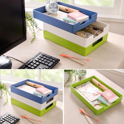 Letter-Size Tray, Desk Drawer Organizer, A4 Plastic Paper Tray, Plastic Paper Holder File Organizer for Office, School, Home Storage (Off-White) - color: White