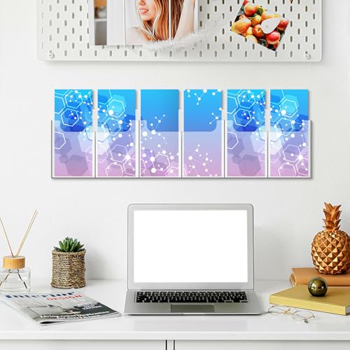 Sherr Acrylic Brochure Holder Wall Mount with Removable Adjustable Dividers, 6/ 3 Pockets Large Capacity Literature Display Stand for 4''x 9'',8.5''x11'' Pamphlets, 26.7''x7'' for Office Hotel Lobby
