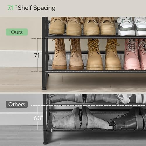 Nunsino Shoe Rack, Long Shoe Organizer,Max Holds 62 Pairs,10 Tier Metal Shoe Storage Shelf,5-Tier Stackable Shoes Organizer for Garage, Entryway,Black - color: Black, size: 10 Tier