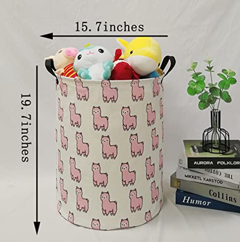Baby Storage Basket Kids Hamper Nursery Bins Organizer Gift Toy Box Laundry Basket for Women Large Canvas Collapsible Chest for Home/Dorm/Office/Closet/Shelf/Room Decor - color: ALPACA