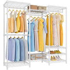VIPEK V5 Medium Portable Closet Wardrobe Heavy Duty Clothes Rack, Freestanding Closet Metal Clothing Rack with 4 Hang Rods & 8 Shelves, Adjustable Custom Closet Rack, 56.7" Lx15.7 Wx76.4 H, White - color: White, size: V5 Medium