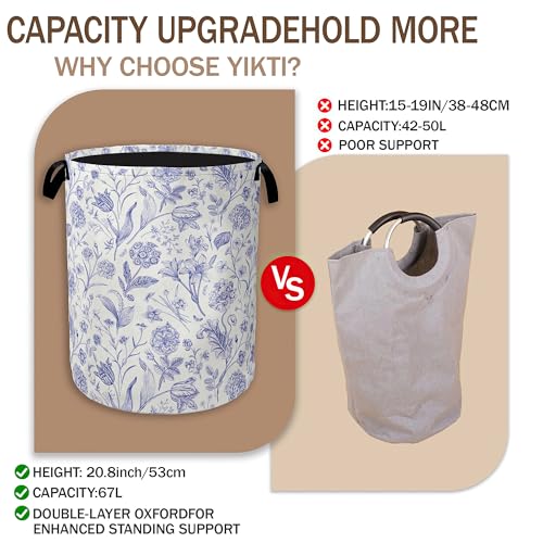 Hydrangea Flowers Laundry Basket,Rustic Floral Clothes Hamper,Oxford Cloth Collapsible Nursery Hamper Storage Organization for Bedroom,Bathroom,Office,College Dorms,16x20 Inch - color: Hydrangea Flowers