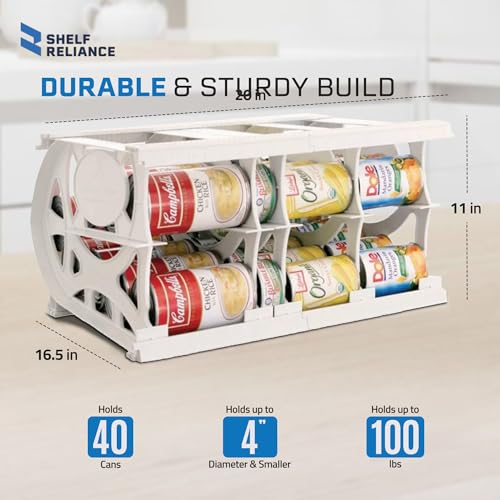 Shelf Reliance Cansolidator Pantry - 1-Pack Can Organizer for Pantry, Stackable Soda Can Storage for Kitchen, Holds 40 Cans of Food or Soda - size: 1 Pack, style: 40 Soup Can