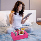 Couch Bed Cup Holder Pillow, Nisdoing 5 Hole Couch Drink Holder! Keep Drinks Hand Side and KeepTemp, Prevent Spills and Use Anywhere. Cup Holder for Couch, Bed,Camping,RV,Car,Beach.Pink - color: Pink