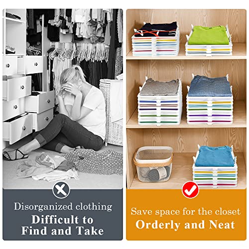 Accenter Tshirt Organizer for Clothes Storage, Stackable Closet Organizer with Easy Access, Shirt Folder Board, Sturdy and Durable, Clothes Folder 10-Pack - style: 10-Piece Set
