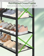 CHOEZON Shoe Rack, 4-Tier Shoe Rack for Closet, Metal Shoe Storage Organizer, Shoe Rack for Entryway, Shoe Shelf with Adjustable Feets, for Entryway, Hallway, Living Room, Bedroom, Black TXJ14BB - size: 30"L x 10.4"W x 30.3"H