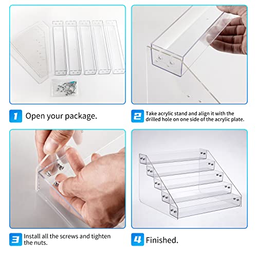 Tiered Spice Rack Acrylic, Spice Rack Shelf Seasoning Organizer for Countertop, Cabinet, Pantry, Kitchen Storage - 5 Tier - color: 1PCS, size: 5Tier