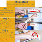 BAOYOUNI Expandable Closet Tension Shelf Rod Organizer Adjustable Storage Rack Heavy Duty Clothes Hanger Metal Space Saving Divider for Bathroom Kitchen Cupboard Wardrobe Bookshelf 32''-46'', Ivory - size: (32.28-46.06) IN