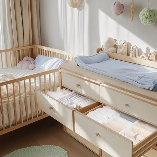 Criusia Drawer Organizer Clothes, 21 Pack Dresser Organizer for Baby Clothes, Underwear, Sock- Foldable Closet Organization and Storage Dividers Bins for Nursery, Bedroom (White) - color: White, size: 21PACK