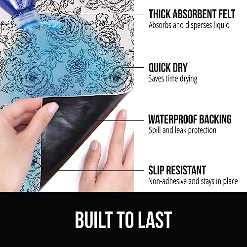 GORILLA GRIP LeakGuard Non-Adhesive Under Sink Mat for Kitchen Cabinet, Waterproof Quick Dry Shelf Liner, Durable Absorbent Felt Mats for Bathroom Sinks, Cabinets, Dresser, Easy Trim 24x30 Floral Gray - color: Floral: Gray, size: 24"W x 30"L
