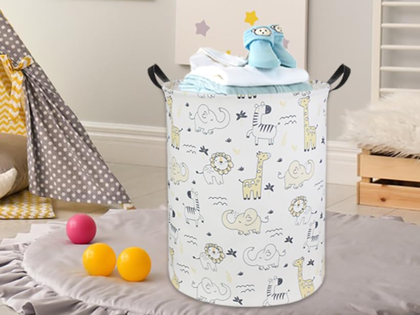 Baby Laundry Hamper Basket Baby Hamper for Nursery Boy and Girl Cute Kids Toys Storage Bin Organizer Animal Room Decor(Animals) - color: Animals