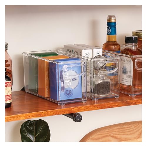 iDesign Slim Clear Plastic Stackable Storage Bin, Tall Narrow Organizer for Kitchen or Pantry, 4-Pack - style: Pack of 4