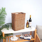 Storage Basket, 20L Slim Wicker Laundry Basket for Bedroom, Bathroom - Brown