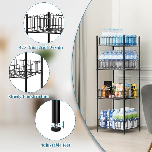 OYEAL Water Bottle Storage Holder 4 Tier Can Organizer for Pantry, Large Capacity Soda Can Organizer for Kitchen Party Organizers and Storage, Tumbler Mug Cup Holders - size: 4-Tier