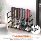 Hsscblet 3 Tiers Metal Shoe Rack,Adjustable Shoe Shelf Storage Organizer,Stackable Boot & Shoe Storage,for Entryway,Hallway,Closet,Black - size: 3-Tier