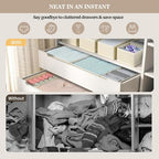Dresser Drawer Organizers, Drawer Organizer Clothes Set for Nursery, Closet, Bedroom-12 Pack Foldable Fabric Drawers Organizer Storage Dividers for Sock, Bra, Lingerie, Undies, Baby Clothes, Beige