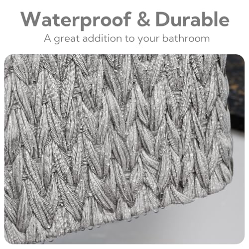 GRANNY SAYS Wicker Storage Baskets for Shelves, Wicker Baskets for Organizing, Small Baskets for Vanity, 3 Pack - color: Gray, size: 13"L x 9"W x 4"H + 2x 7¾"L x 5¾"W x 3½"H
