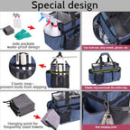 Large Wearable Cleaning Caddy Bag with Detachable Divider, Cleaning Organizer with Handles, Cleaning Supply Tote with Adjustable Shoulder Strap&Waist Belt for Cleaners & Housekeeper (Blue) - color: Blue