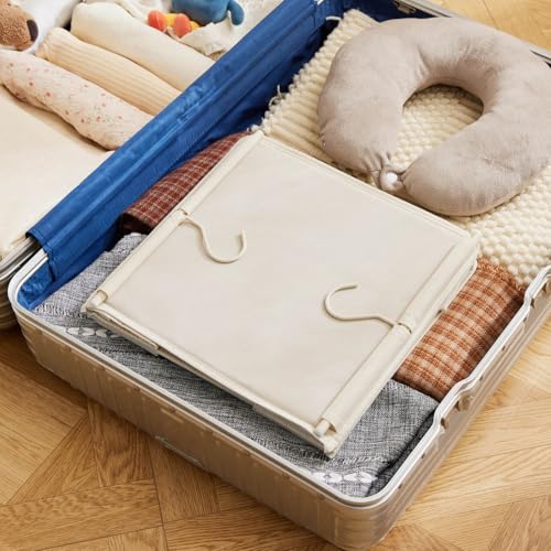 MAX Houser 5 Shelf Hanging Closet Organizer, Space Saver, Cloth Hanging Shelves with 4 Side Pockets, Foldable, Beige - color: Beige-6