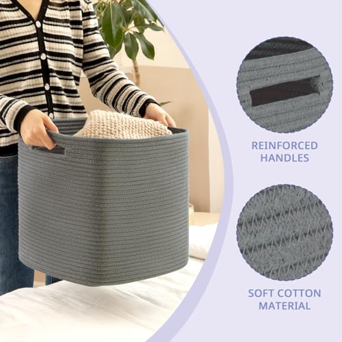 OIAHOMY Storage Cubes, 13 Inch Cube Storage Organizer, Collapsible Storage Bins, Baskets for Organizing, Storage Bins for Shelves-Dark Grey, 2-PACK - color: Dark Grey, size: 2Pcs-13*13*13inch