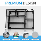 Desk Drawer Organizer, Office Drawer Divider Organizer Tray with 6 Compartments, Metal Mesh Desktop Organization and Accessories for Stationery Makeup Kitchen Toolroom School ＆Office, 12.6x8.27x1.6 in - size: Large-2 Pack