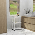 SimpleHouseware Standard 3-Tier Slim Rolling Storage Cart, White - color: White