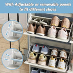 Shoe Storage Cabinet with 4 Flip Drawers, Freestanding Legs for Entryway, Slim Off White - size: 4 Flip Door