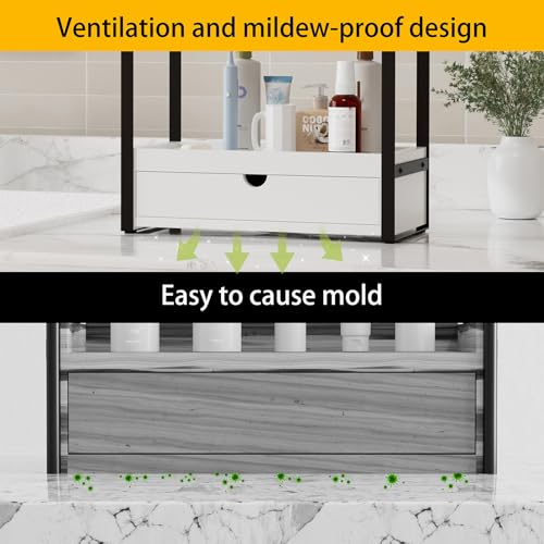 Boulphia 2-Tier Bathroom Organizer (White - New) - color: White - New