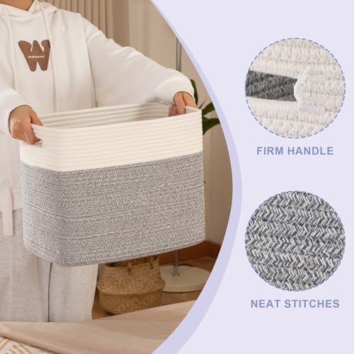 OIAHOMY Storage baskets for Shelf, Toy Storage Basket, Collapsible Storage Bins, Blanket Basket Living Room, Closet Storage for Bedroom, 15 x 9.8 x 11.8 Inches-Pack of 2-Grey, FSB-H-P-01 - color: Grey, size: 15" x 9.8" x 11.8"