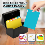 H4D Index Card Holder 4x6 Inches with 25 Plastic Dividers, Black - color: Black, size: 4x6 inch