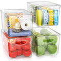 theaoo Clear Storage Bins with Lids Stackable - Large Plastic Containers for Pantry Organization and Storage - Perfect for kitchen,Fridge,Laundry Room,Bathroom,Garage,Closet,Cabinet Organizer - 4 Pack - size: Large (Pack of 4)
