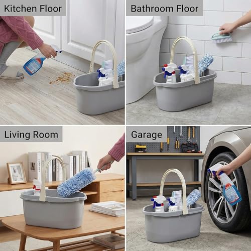 Haundry 4.5 Gallon Cleaning Bucket, Good Grips Household Mop Bucket for Cleaning Supplies, Cleaning Caddy Organizer Basket with Handle, 17.1L, Grey - color: Gray