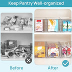 Vtopmart 2Pack Large Stackable Kitchen Pantry Storage Drawers, Clear Organizer Bins with Handles, Acrylic Drawer Organizers for Kitchen Pantry, Bathroom Undersink, Cabinet Organization and Storage - size: 2Pack 7"H