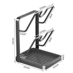 Space-Saving Pot Lid Holder & Spoon Rest - 3-in-1 Organizer with Drip Tray, Keeps Countertops Clear While Cooking (Multifunctional Kitchen Rack)
