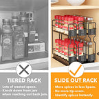SpaceAid Pull Out Spice Rack Organizer for Cabinet, Heavy Duty Slide Out Seasoning Kitchen Organizer, Cabinet Organizer, with Labels, 7.7" W x10.75 D x10 H, 3 Drawers 2-Tier - style: Three 2"W Drawers, 2-Tier