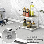Plastic/Metal Freestanding Stackable Organizer Shelf,Bathroom Countertop Storage Shelf Cosmetic Organizer Holder Kitchen Spice Rack,2-Tier Standing Rack (Silver) - color: Silver