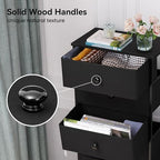 Crestlive Products Tall Dresser, 7-Drawer Fabric Storage Tower, Chests of Drawers - Vertical Organizer Unit for Bedroom, Hallway, Entryway, Nursery, Closets - Steel Frame, Wood Top & Handles (Black) - color: Black, style: Narrow-7 Drawers