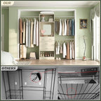 Unikito 8FT Closet System, Customizable 96” Closet Storage Organizer with 25” Tower and 3 Extendable Hanging Rods (Can Be Cut to Fit), Heavy Duty Clothing Racks with 4 Drawers and Shelves, White Oak - color: White Oak