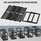 Jripae Bamboo Shoe Rack for Entryway, Stackable 3 Tier Shoe Organizer Shelf Storage 9-12 Pairs Shoes Stand Cubby for Closet Door Hallway Bedroom Garage Black, Thanksgiving - size: 3-tier-short/27.5*10.5*17in