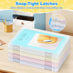 1 Pack A4 File Box Paper Organizers Holder, Transparent Document Paper Project Case, Plastic Paper Storage Container Box File Protector for Magazine, Scrapbook, Office School Supplies