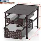 Simple Houseware Stackable 2 Tier Sliding Basket Organizer Drawer, Bronze - color: Bronze, size: 2-Tier